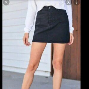 J Galt Navy Button Fly Mini Skirt